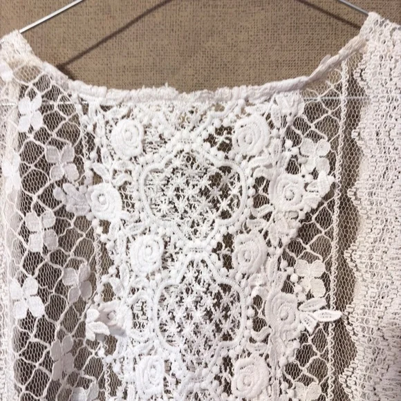 Kori America Open Lace Cardigan with Fringe - S/M - Picture 3 of 7